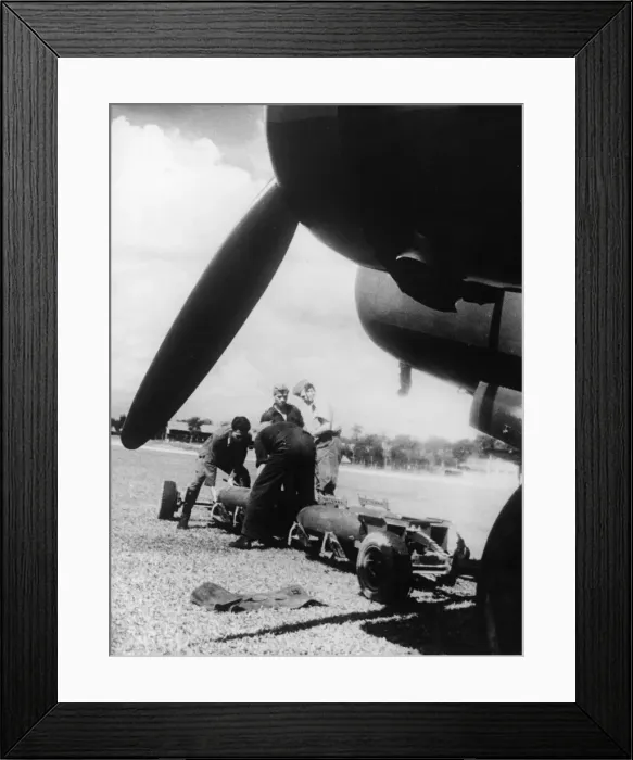 Framed Print : Dutch airplanes on an airfield in British Malaya. World War Two