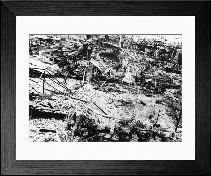 Framed Print : Allied planes smash foundry at Terni. (Picture) This wreckage is all that remains Framed Print : Allied planes smash foundry at Terni. (Picture) This wreckage is all that remains