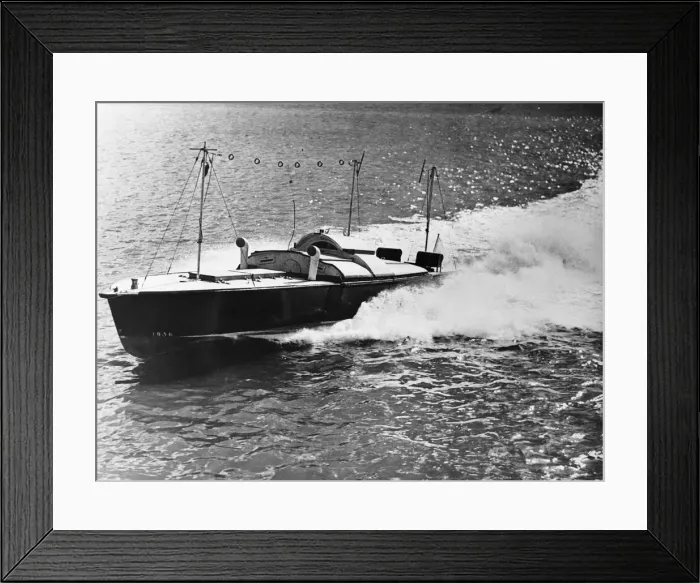 Framed Print : High speed armoured boat used by the R. A. F. for bombing practice. 14th March 1941 Framed Print : High speed armoured boat used by the R. A. F. for bombing practice. 14th March 1941