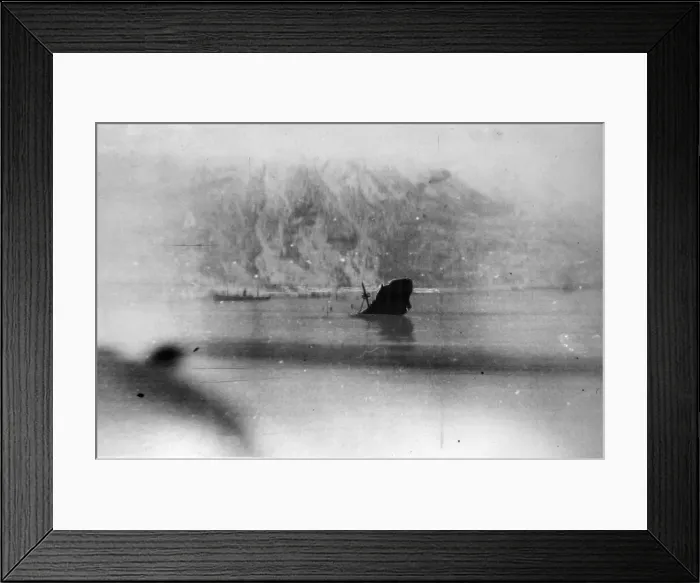 Framed Print : German transport sunk in the Narvik Fiord, Norway, during the second battle of Narvik Framed Print : German transport sunk in the Narvik Fiord, Norway, during the second battle of Narvik