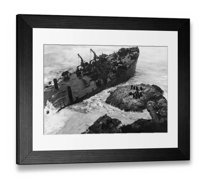 Framed Print : Beach head wreck by the Anzio landings. 11th March 1944