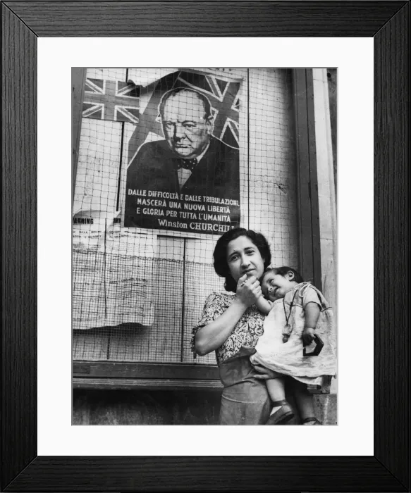 Framed Print : Antonoinetta Campenello, of Via Lombardo, Vizzini, pictured with her child Mimmo in Framed Print : Antonoinetta Campenello, of Via Lombardo, Vizzini, pictured with her child Mimmo in