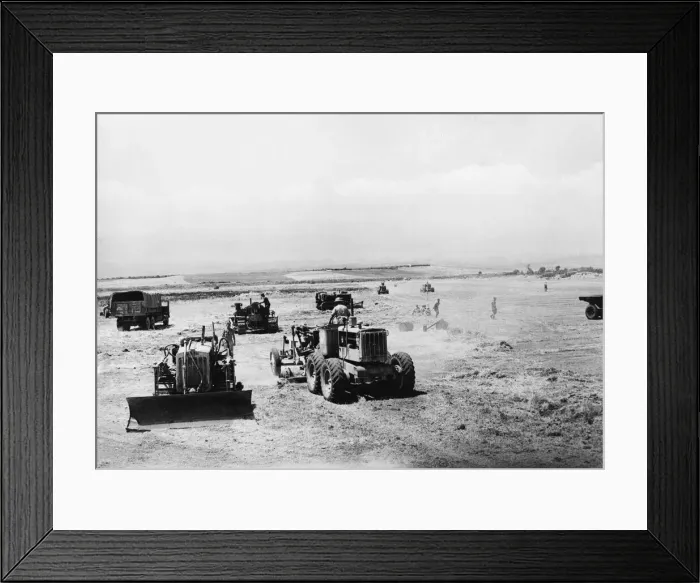Framed Print : R. A. F. prepare a new airfield in Sicily. When the Allied forces invaded Sicily Framed Print : R. A. F. prepare a new airfield in Sicily. When the Allied forces invaded Sicily