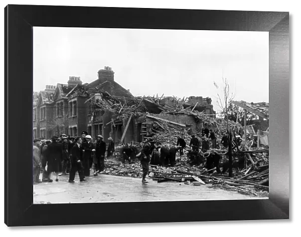 Air raid incident this morning at Bruce Castle Park, Tottenham, London