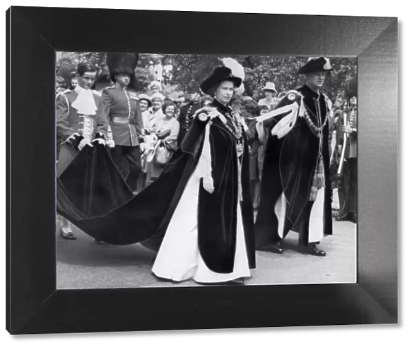 Queen Elizabeth II and The Duke of Edinburgh at the Garter ceremony Windsor