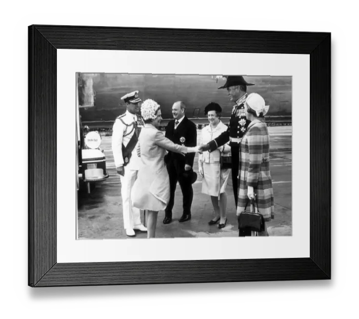Framed Print : THE DUKE OF EDINBURGH. QUEEN ELIZABETH II AND PRINCE PHILIP ARE MET AT SYDNEY AIRPORT FOR