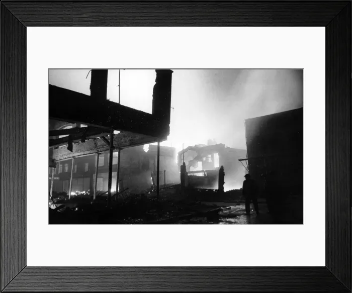 Framed Print : Aftermath of an air raid in London. March 1941 Framed Print : Aftermath of an air raid in London. March 1941
