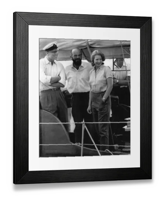 Framed Print : Princess Anne and Prince Philip on board the Royal sailing Yacht