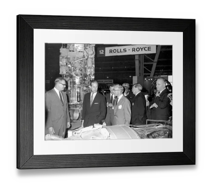 Framed Print : The Duke of Edinburgh. Prince Philip visits the Rolls Royce factory. June 1969 Framed Print : The Duke of Edinburgh. Prince Philip visits the Rolls Royce factory. June 1969