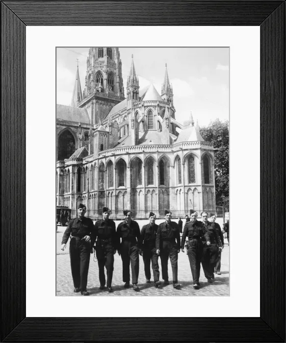Framed Print : Royal Air Force ground staff in Bayeux during their off duty periods make friends with Framed Print : Royal Air Force ground staff in Bayeux during their off duty periods make friends with