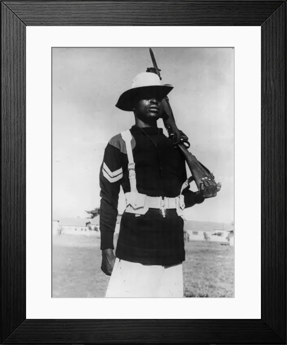 Framed Print : A Corporal of the (Kenya) 5th Battalion of the Kings African Rifles wearing