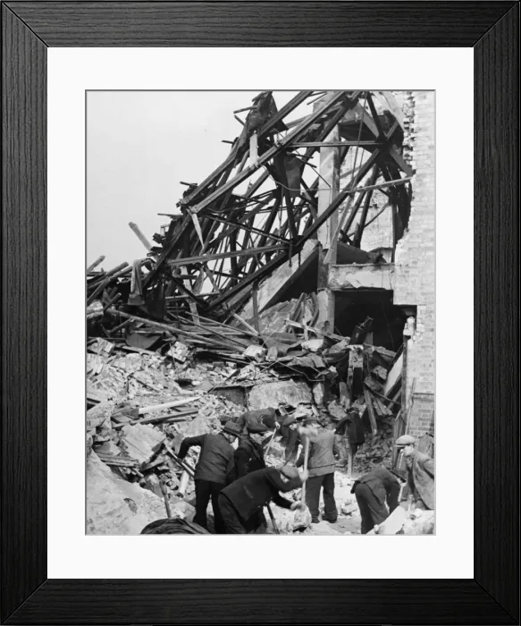 Framed Print : Devastation after another air raid on London. This picture is suggested to have