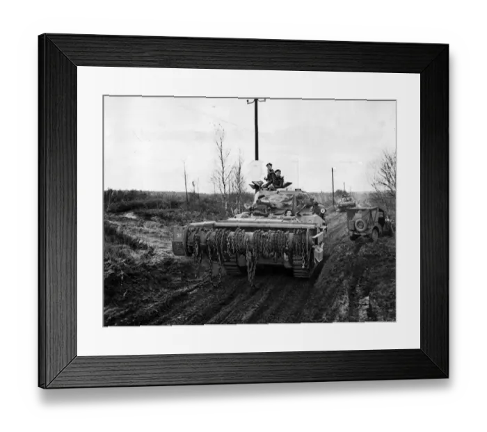 Framed Print : British troops drive into Germany - first pictures from Geilenkirchen area