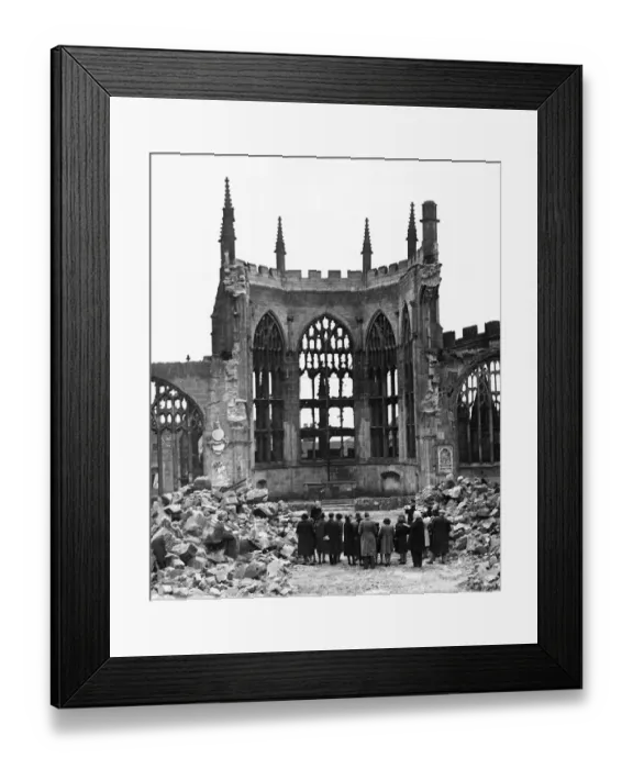 Framed Print : Dawn over the ruined city of Coventry after the Luftwaffe launched its most devastating Framed Print : Dawn over the ruined city of Coventry after the Luftwaffe launched its most devastating