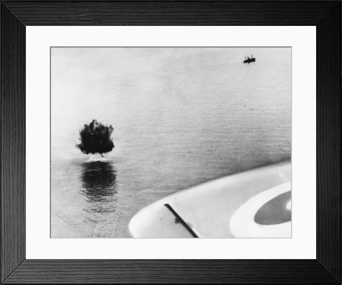 Framed Print : A mine exploded in the north sea by machine gun fire from British reconnaissance aircraft Framed Print : A mine exploded in the north sea by machine gun fire from British reconnaissance aircraft