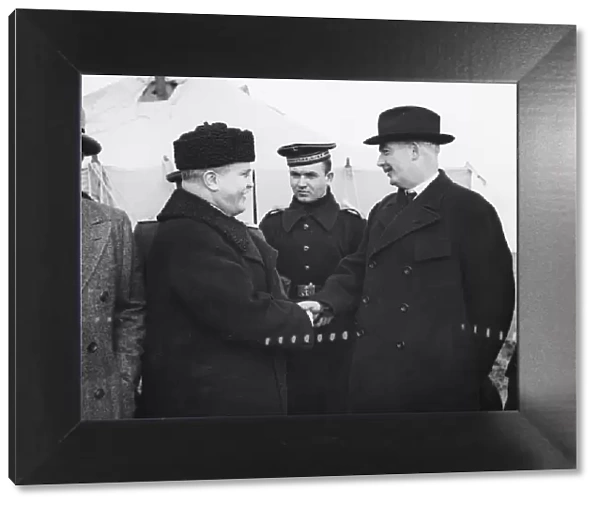 M. Molotov greets Mr. Eden as Britains foreign secretary arrives at Yalta for