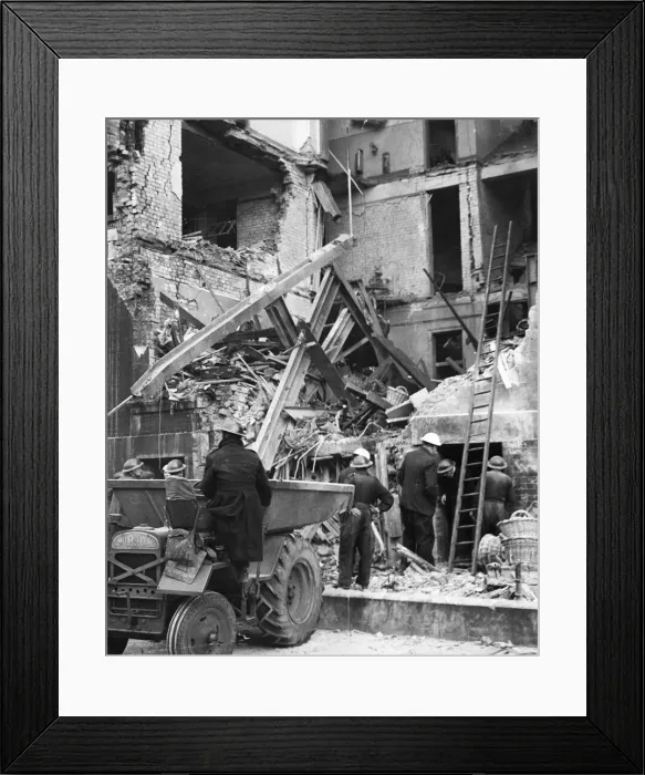 Framed Print : Manchester - exact area unknown, but picture taken after the December 1940 Christmas Raid