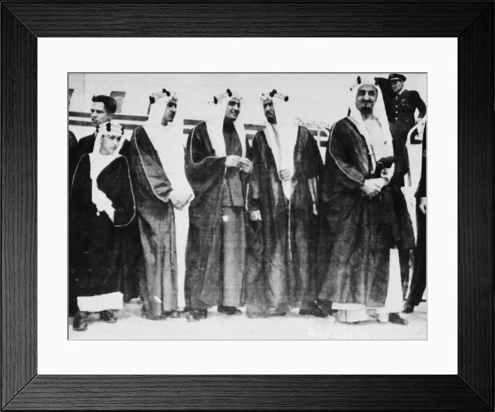 Framed Print : The Saudi Arabia Mission arrives in San Fransisco L-R Sheikh Nawaf Ibn Abdul Aziz Framed Print : The Saudi Arabia Mission arrives in San Fransisco L-R Sheikh Nawaf Ibn Abdul Aziz