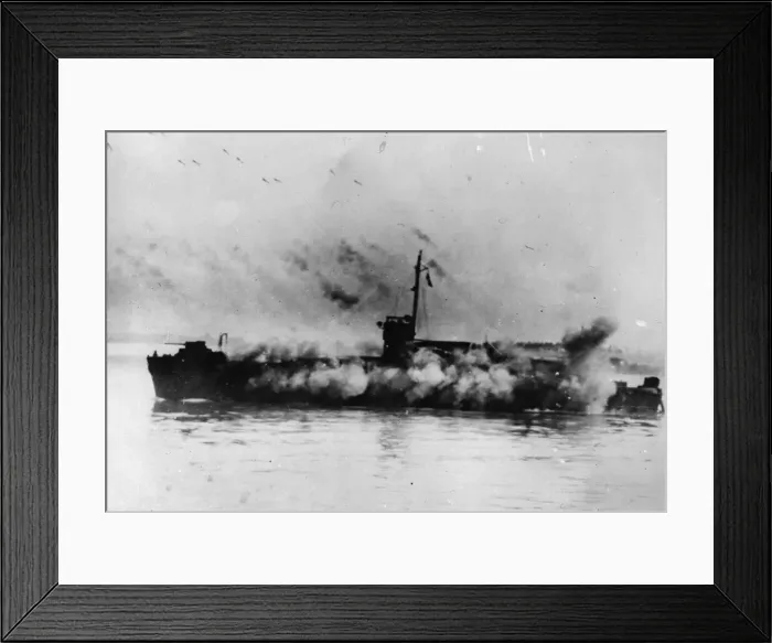 Framed Print : A rocket ship of the US Navy pounds Japanese positions in a softening up prelude to Framed Print : A rocket ship of the US Navy pounds Japanese positions in a softening up prelude to