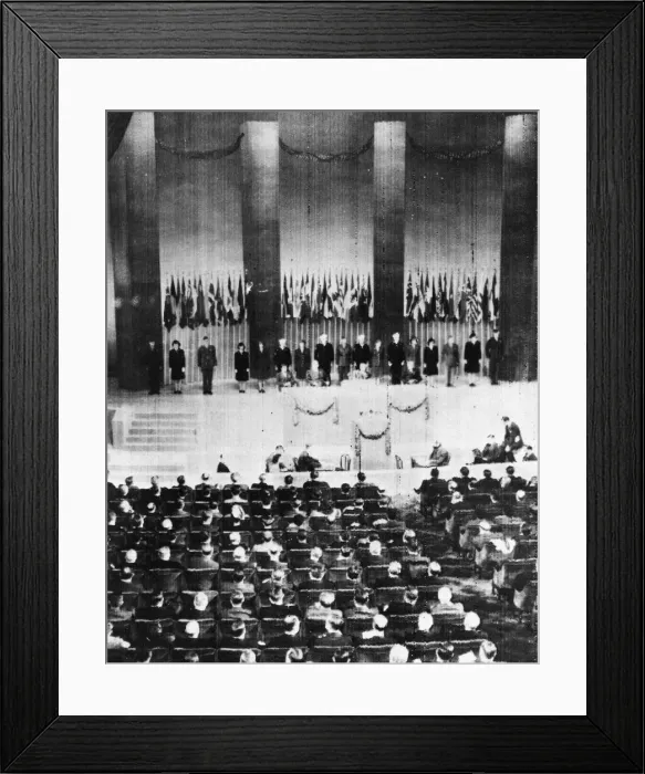 Framed Print : Opening scenes in San Franciscos opera house as United Nations conference got Framed Print : Opening scenes in San Franciscos opera house as United Nations conference got