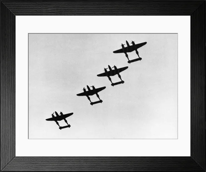 Framed Print : Lockheed P-38 Lightnings of the Eight US Air Force, hover over Flying Fortress bombers Framed Print : Lockheed P-38 Lightnings of the Eight US Air Force, hover over Flying Fortress bombers