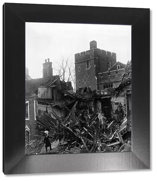 Eton schoolboys salvaging from the bombed Masters house, a Christopher Wren building