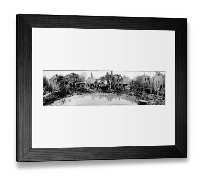 Framed Print : V-2 incident at Waltham Abbey, Essex. 7th March 1945