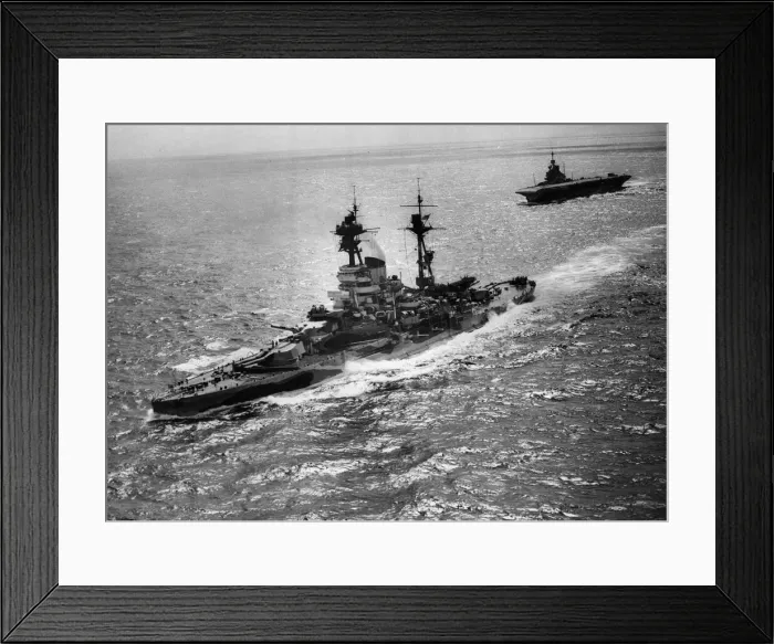 Framed Print : The Royal Navy 26, 000 ton Revenge Class battleship HMS Resolution at sea during Framed Print : The Royal Navy 26, 000 ton Revenge Class battleship HMS Resolution at sea during