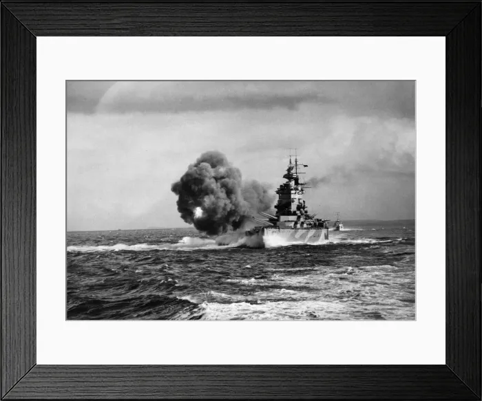 Framed Print : Royal Navy battleship HMS Nelson, one of a force which escorted the recent convoy to Framed Print : Royal Navy battleship HMS Nelson, one of a force which escorted the recent convoy to