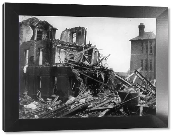 Mill Road Infirmary, Liverpool, after it is bombed in World War Two