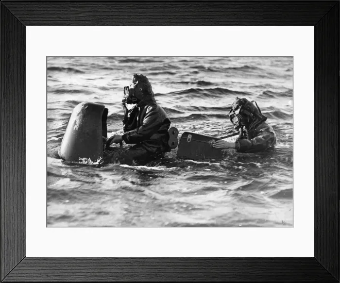 Framed Print : Two crew of Royal Navy Chariot human torpedos Framed Print : Two crew of Royal Navy Chariot human torpedos