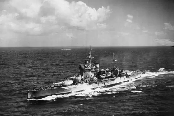 British Royal Navy warship HMS Warspite, flagship of Admiral Sir James Somerville