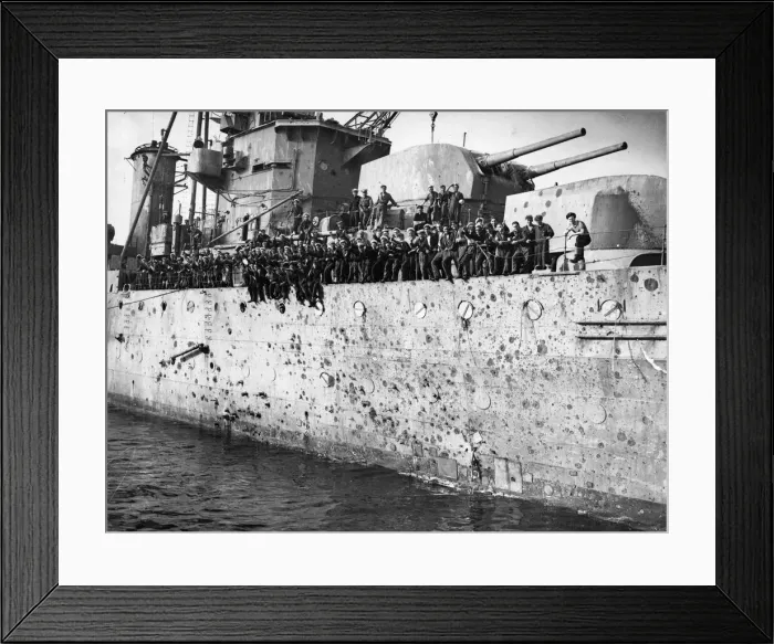 Framed Print : British Battlecruiser HMS Penelope, who was recently the chief target of some of Framed Print : British Battlecruiser HMS Penelope, who was recently the chief target of some of