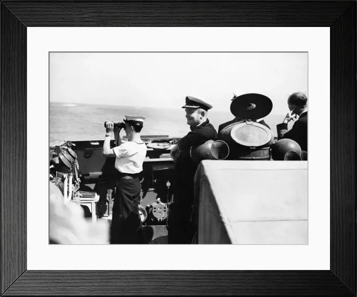 Framed Print : Battlecruiser HMS Sheffield returning home from operations against the German warship Framed Print : Battlecruiser HMS Sheffield returning home from operations against the German warship