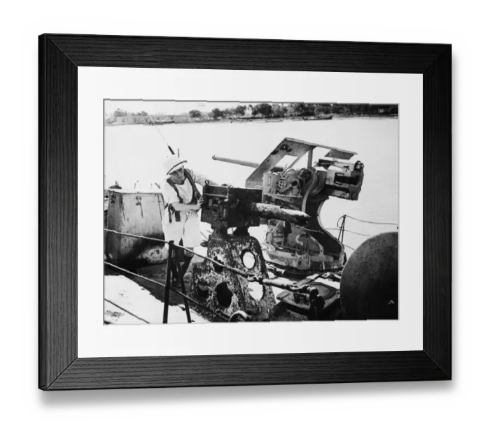 Framed Print : Our troops attacked the island of Aradian on the River Shatt Al Arab Framed Print : Our troops attacked the island of Aradian on the River Shatt Al Arab