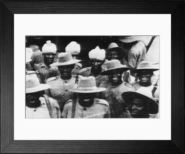 Framed Print : India welcomes thousand of West African soldiers. For the first time in the history