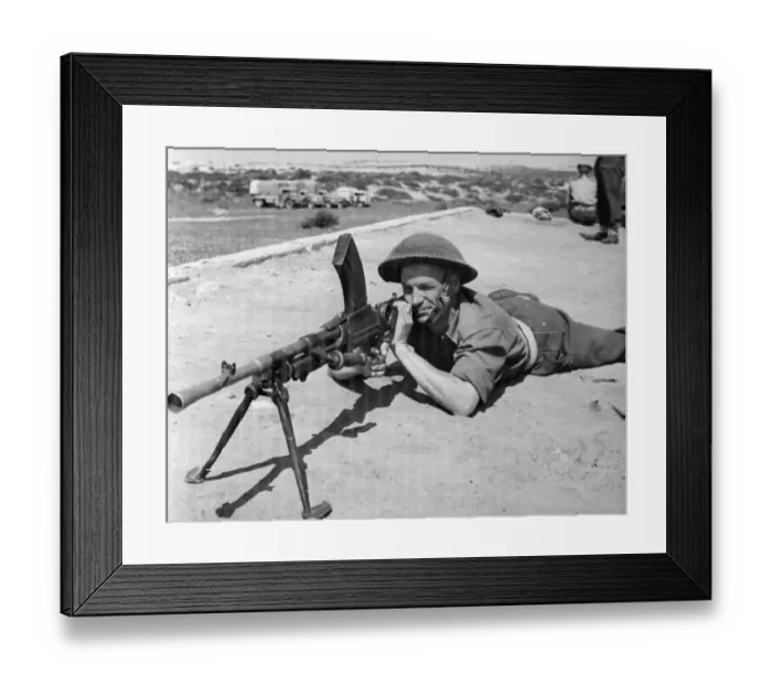 Framed Print : Men of a battalion of the Leicester Regiment of the British Army in the Middle East Framed Print : Men of a battalion of the Leicester Regiment of the British Army in the Middle East