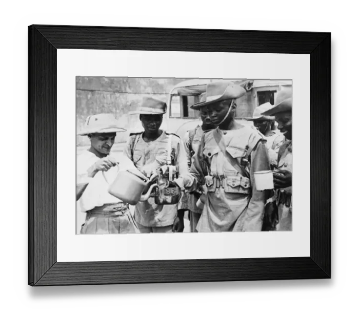Framed Print : East African troops learn jungle fighting in Ceylon. Having fought with great