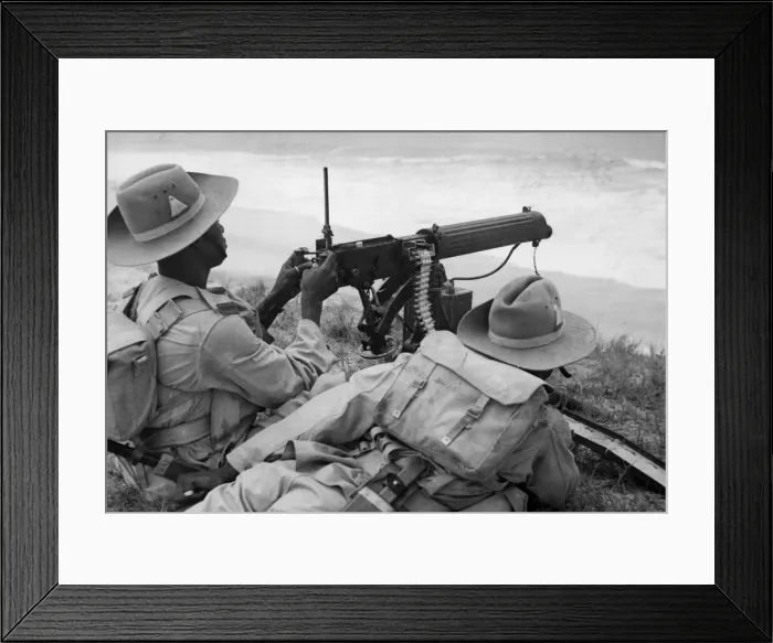 Framed Print : A Machine gun platoon of the West African Infantry Recce Company Framed Print : A Machine gun platoon of the West African Infantry Recce Company