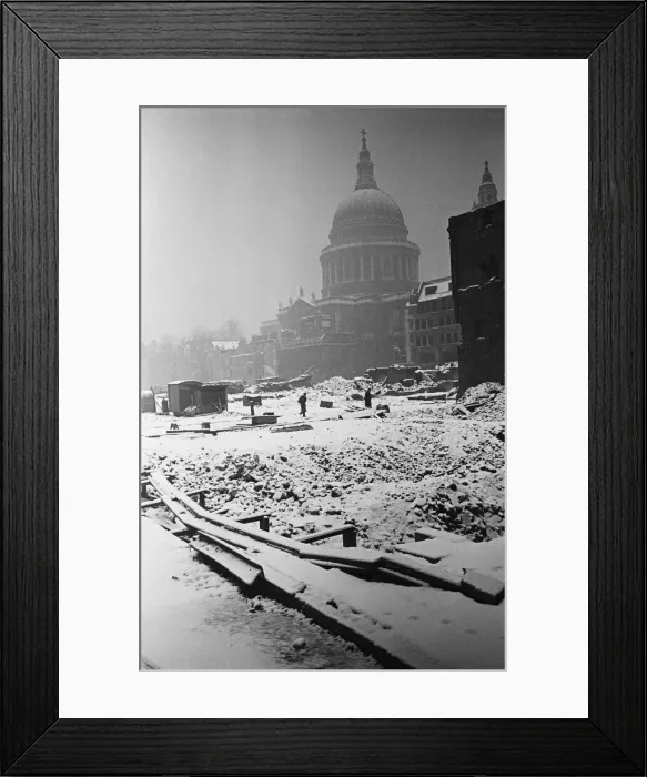 Framed Print : Bomb damage in Central London after a German Air Raid during The Blitz Framed Print : Bomb damage in Central London after a German Air Raid during The Blitz
