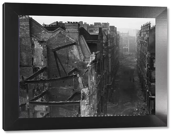 View of bomb damage Jewin Street in the City of London, after it was struck by bombs of