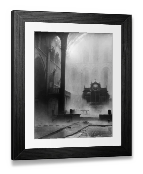 Framed Print : View of bomb damage to the interior of St Anthonys church in South East London Framed Print : View of bomb damage to the interior of St Anthonys church in South East London