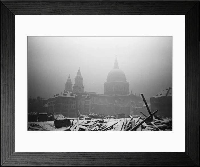 Framed Print : Bomb damage in Central London after a German Air Raid during The Blitz Framed Print : Bomb damage in Central London after a German Air Raid during The Blitz
