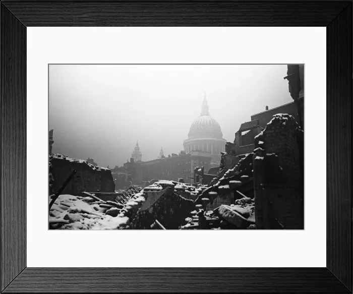 Framed Print : Bomb damage in Central London after a German Air Raid during The Blitz Framed Print : Bomb damage in Central London after a German Air Raid during The Blitz