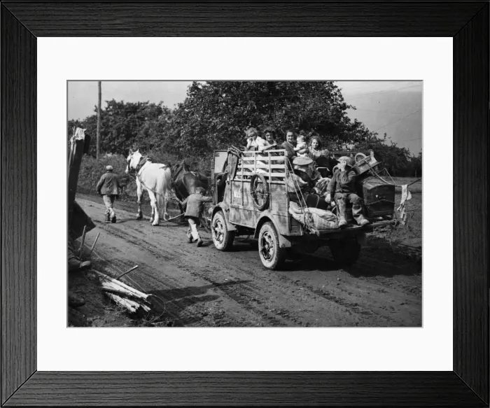 Framed Print : French refugees rerunning to their homes behind the Allied front line in Normandy Framed Print : French refugees rerunning to their homes behind the Allied front line in Normandy