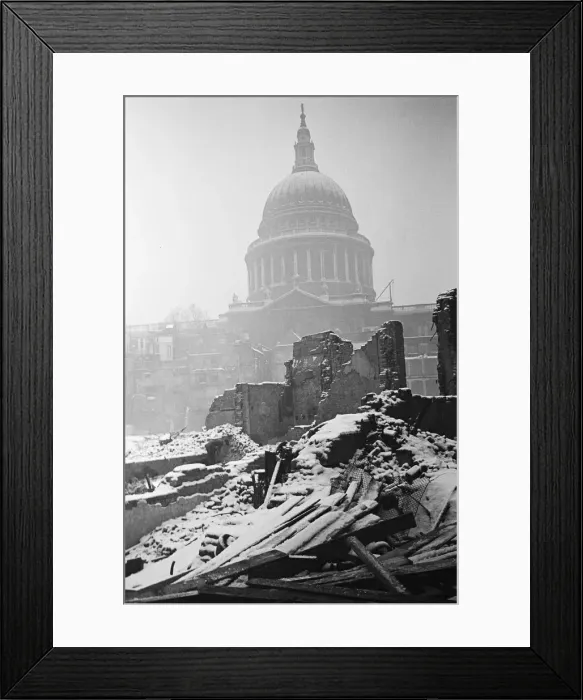 Framed Print : Bomb damage in Central London after a German Air Raid during The Blitz Framed Print : Bomb damage in Central London after a German Air Raid during The Blitz