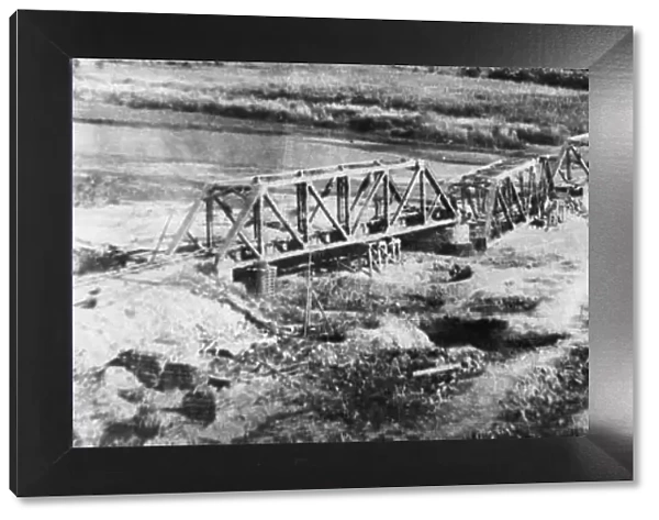 Railway bridge at Sinthe Chuang damaged by R. A. F. attacks. 17th December 1944