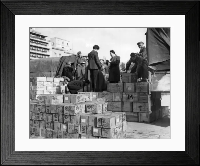 Framed Print : Food supplies which were interrupted for a time in the early days of the fighting are Framed Print : Food supplies which were interrupted for a time in the early days of the fighting are
