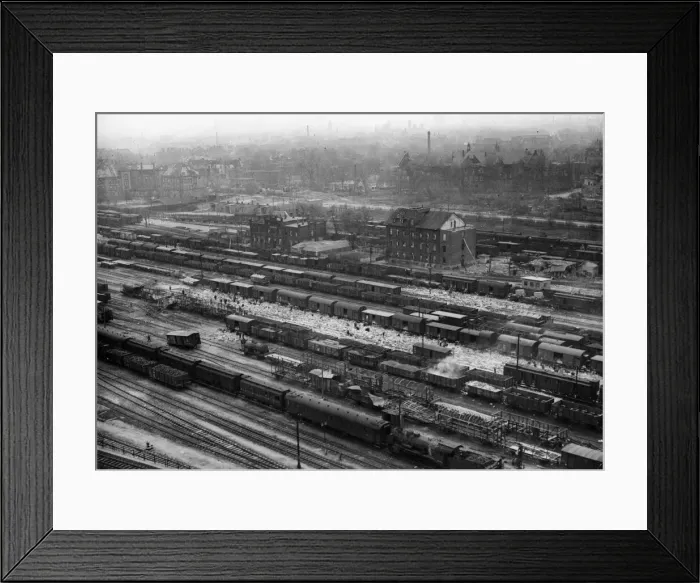 Framed Print : R. A. F. bomb damage to Hanover. Here civilians loot the rail yards. 11th April 1945 Framed Print : R. A. F. bomb damage to Hanover. Here civilians loot the rail yards. 11th April 1945