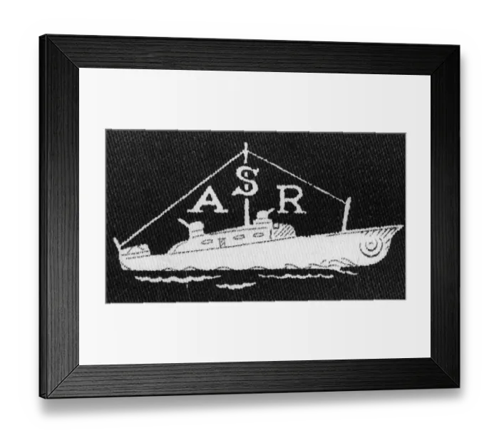 Framed Print : Badge worn by airmen of the Air  /  Sea Rescue Service. The colours are white